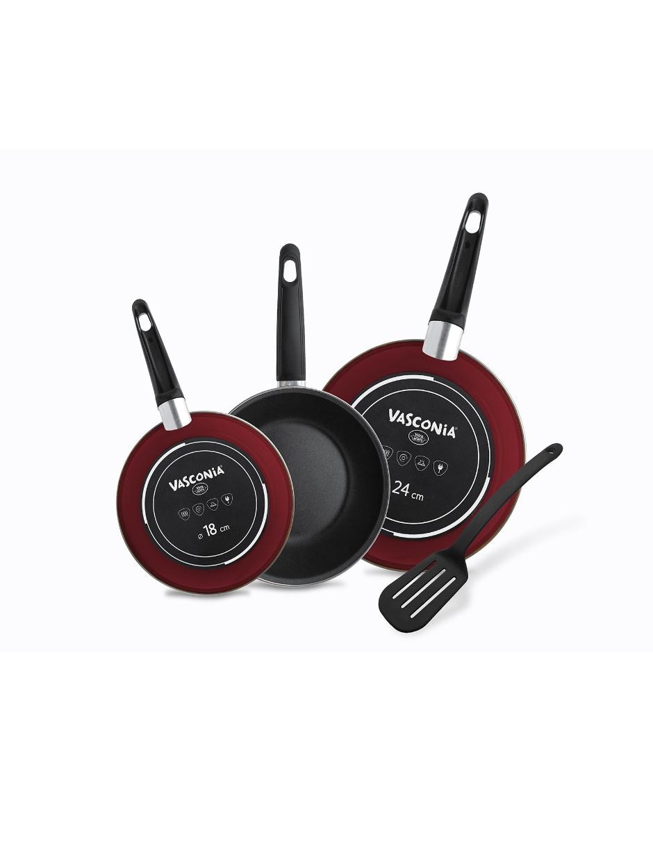 Set de sartenes Vasconia de acero vitrificado 4 piezas