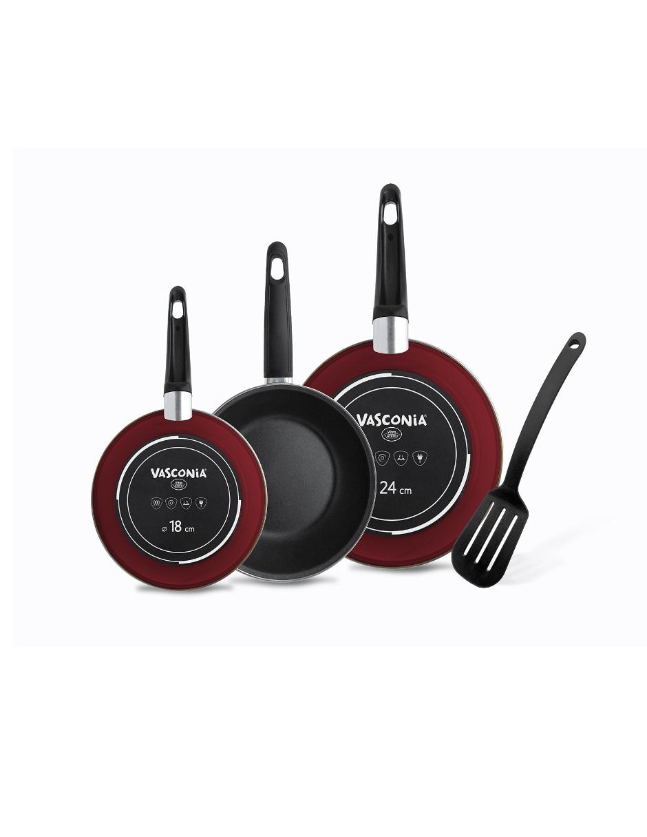 Set de sartenes de acero vitrificado 4 piezas