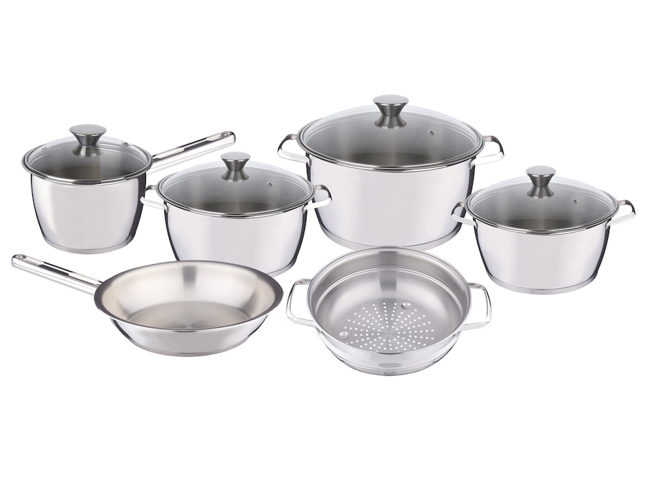 Batería de cocina Tramontina Allegra de acero inoxidable 10 piezas