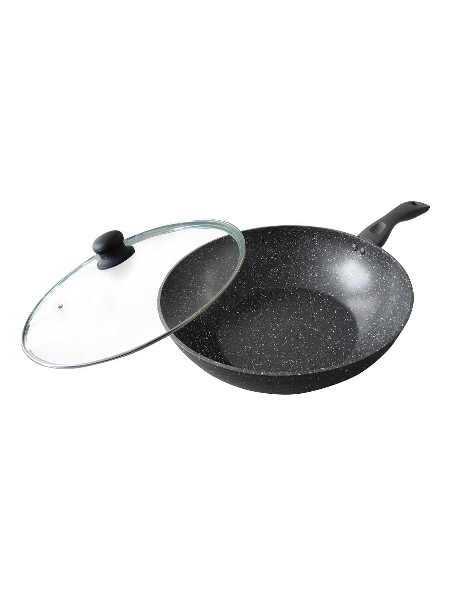 Sartén Wok con tapa de mármol Sartén Wok con tapa de mármol