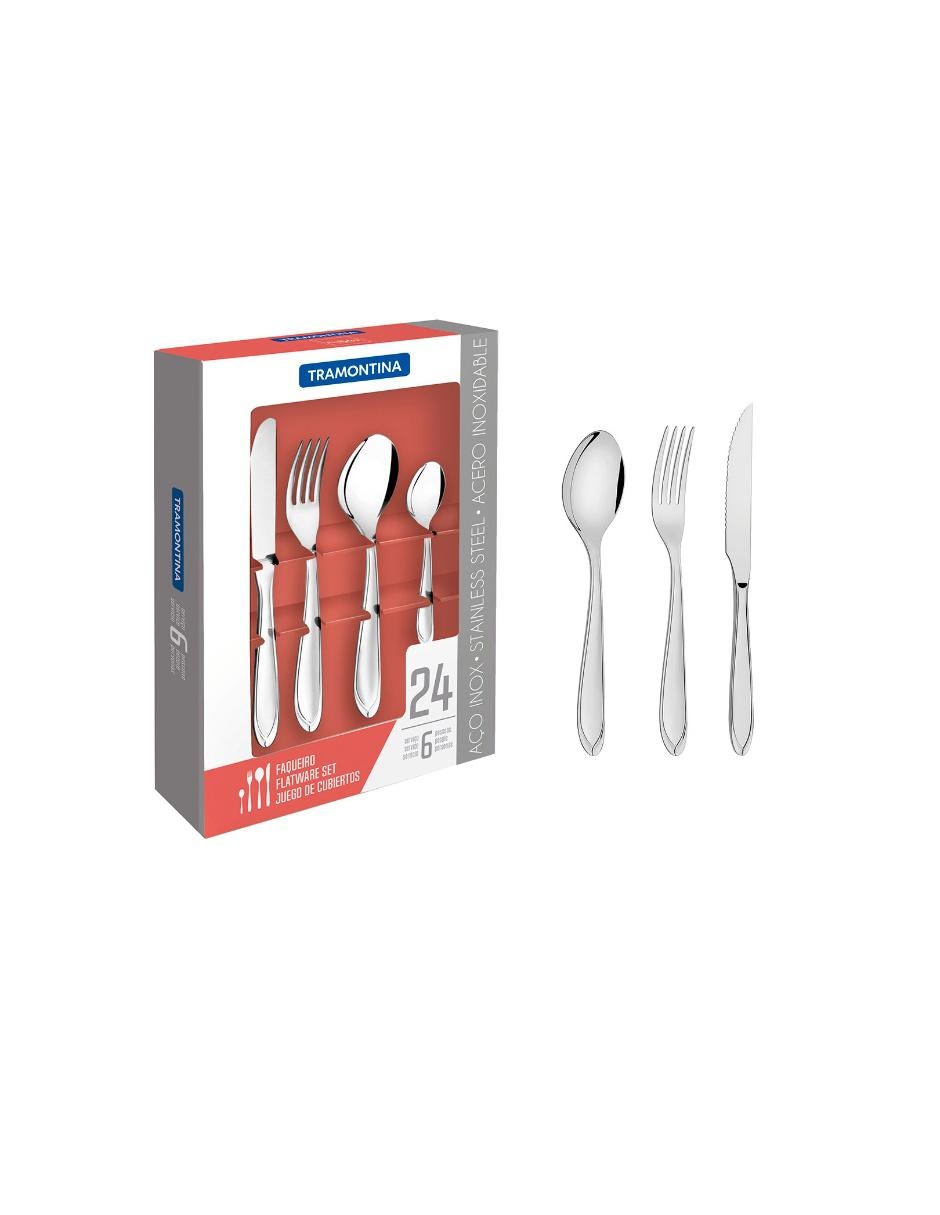 Set cubiertos acero 24 piezas