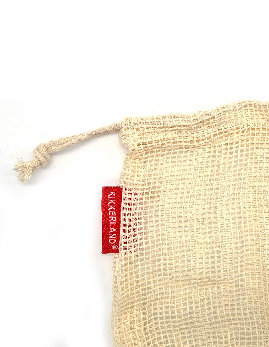 Kit De 5 Bolsas Kikkerland Reutilizables Hechas de Malla, color beige