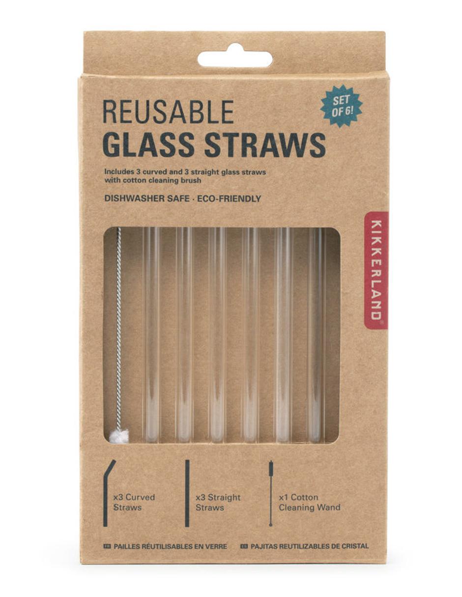 Set de Popotes Reutilizables de Vidrio Transparentes, 6 Piezas 3