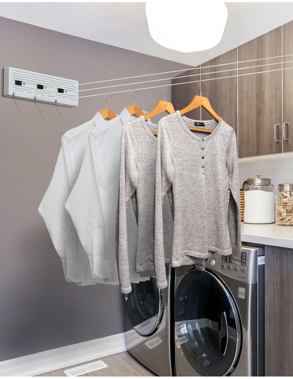 Tendedero de ropa para pared retráctil para interiores y exteriores Tensoline 3 Líneas