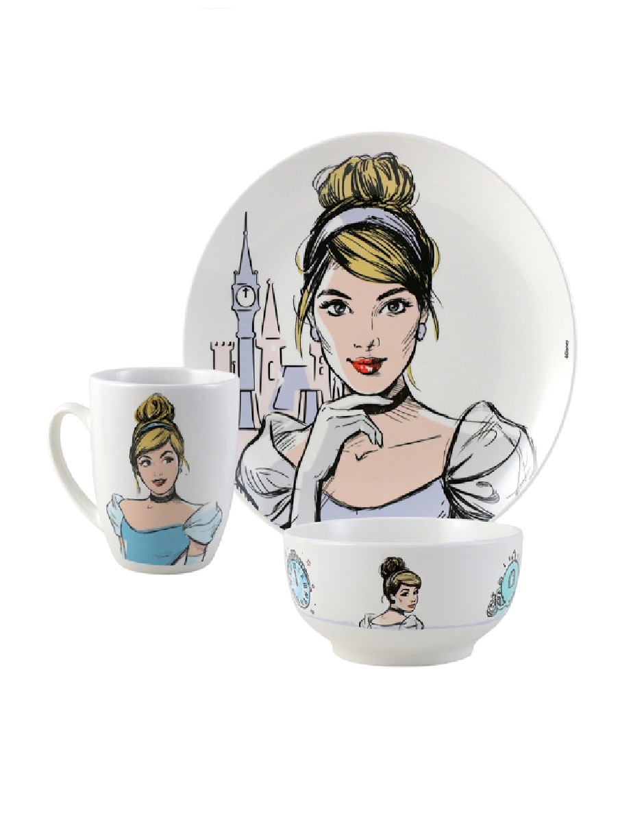 Vajilla cerrada Princesas de porcelana para 4 personas 6