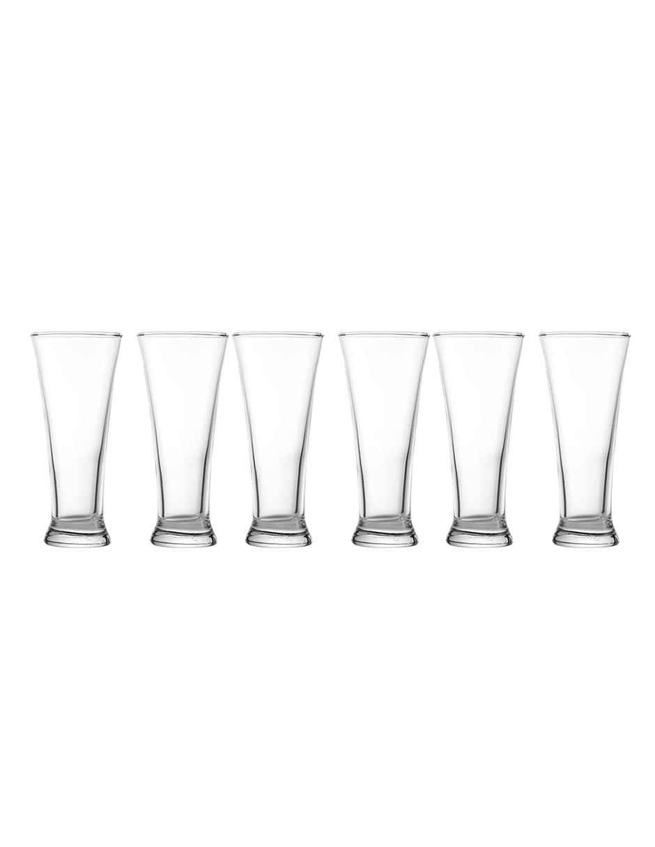 Set de vasos para agua de vidrio con 6 piezas