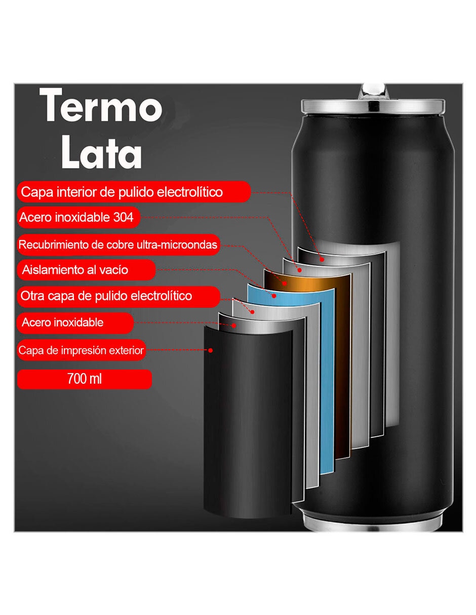 Termo de acero inoxidable con tapa rosca
