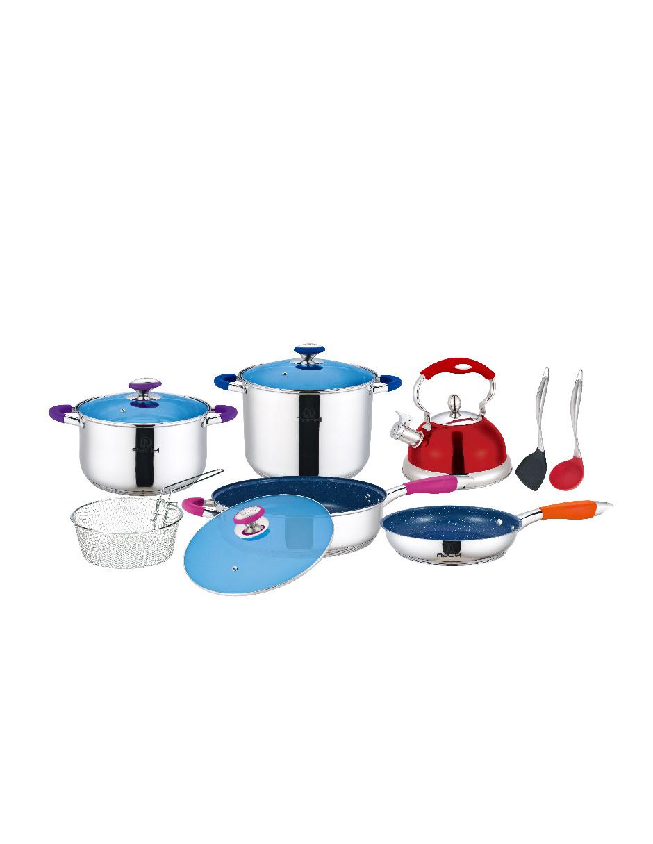 Batería de cocina Fraciel Florida de acero inoxidable 11 piezas