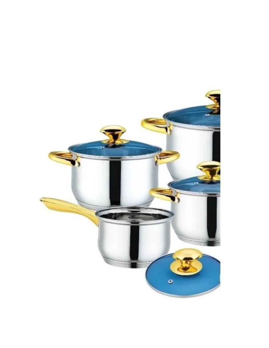 Batería de cocina Fraciel Cristy de acero inoxidable 12 piezas
