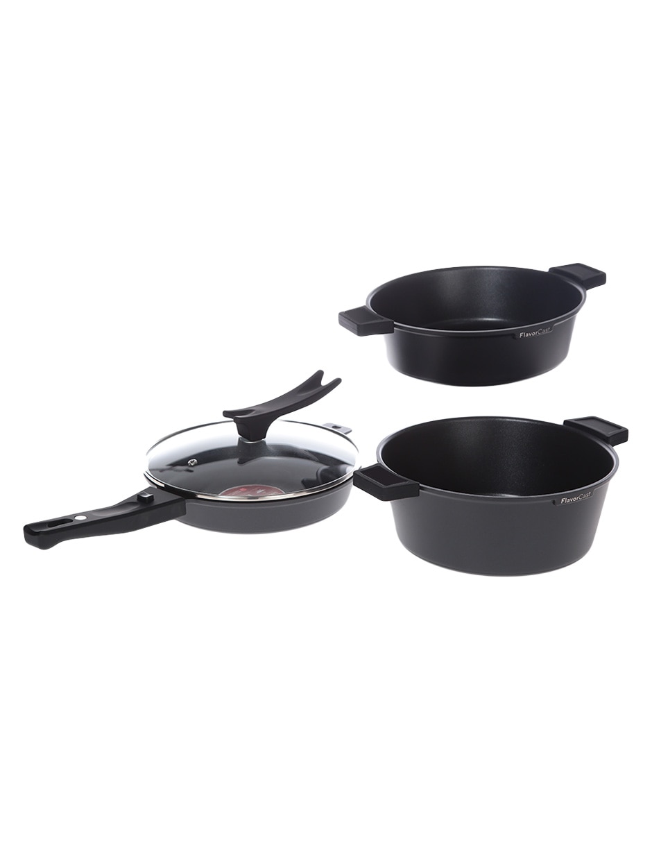 Batería de cocina de acero antiadherente piedra 6 piezas 1