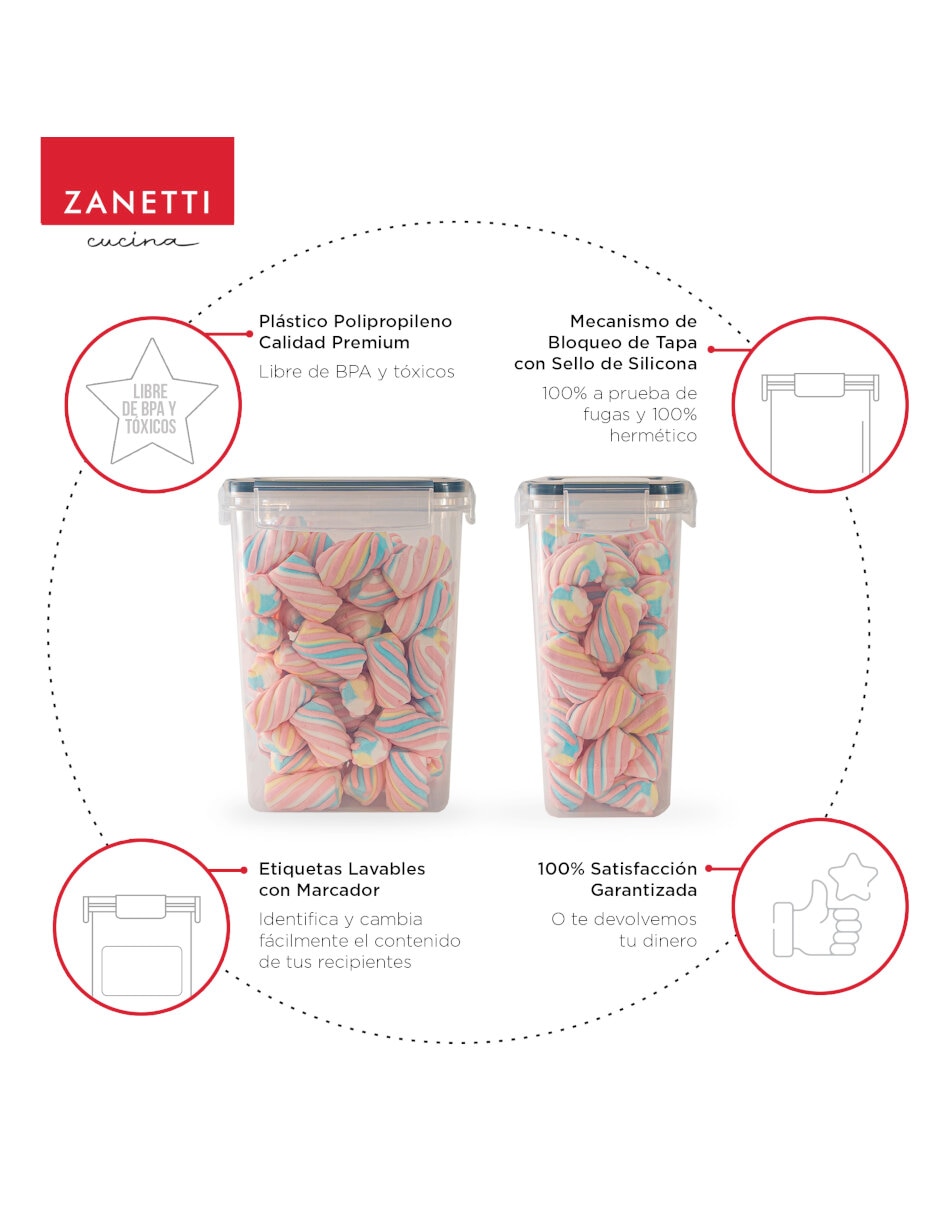 Set contenedores Zanetti de plástico 14 piezas