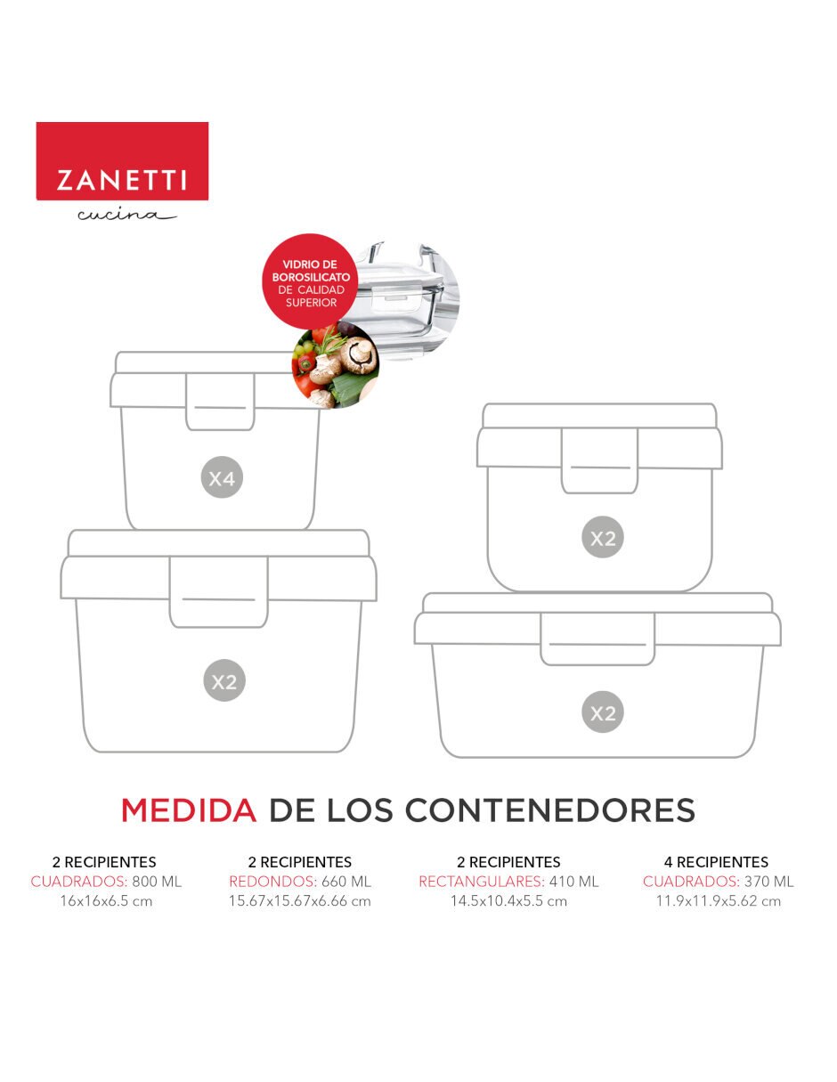 Set contenedores de vidrio 22 piezas 15