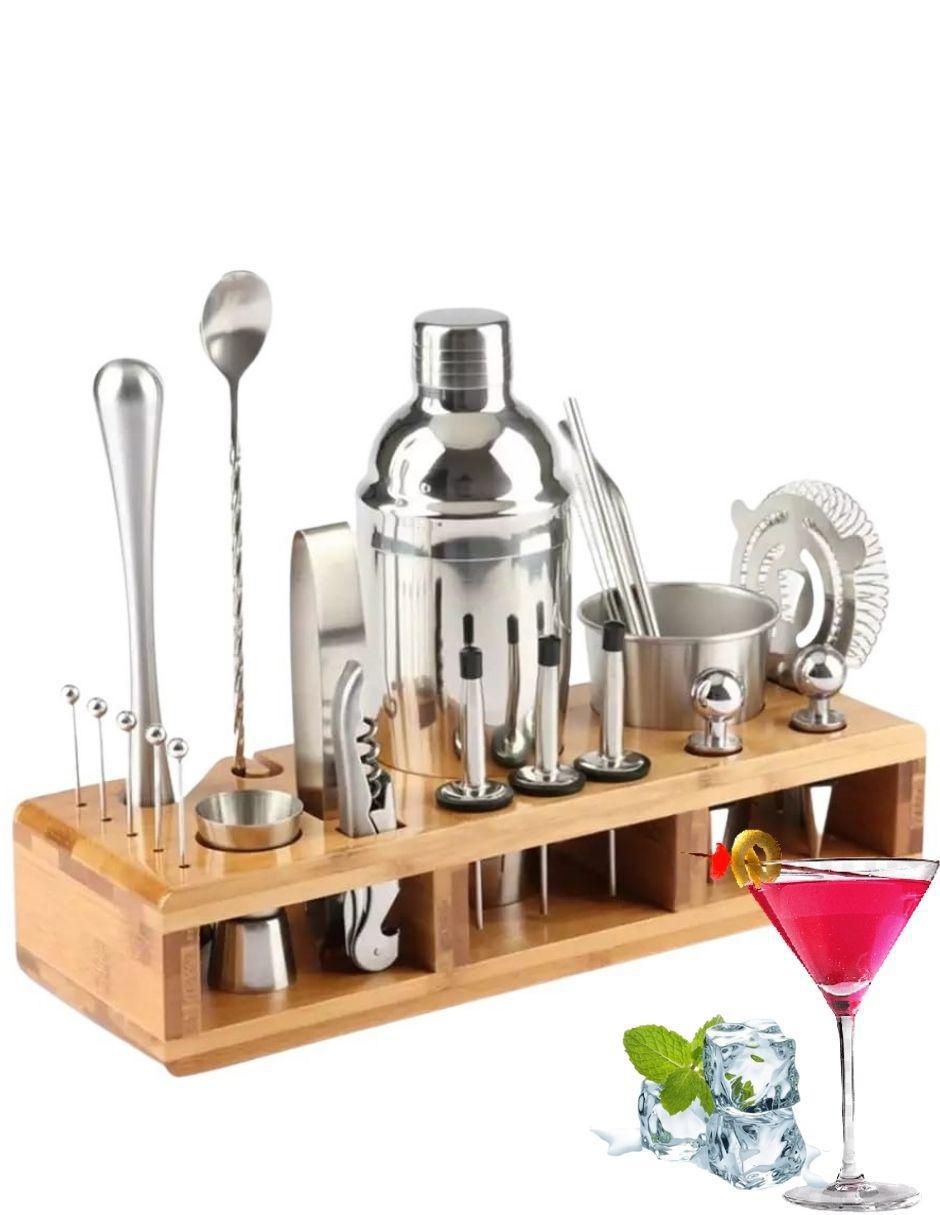 Set Coctelera de acero inoxidable