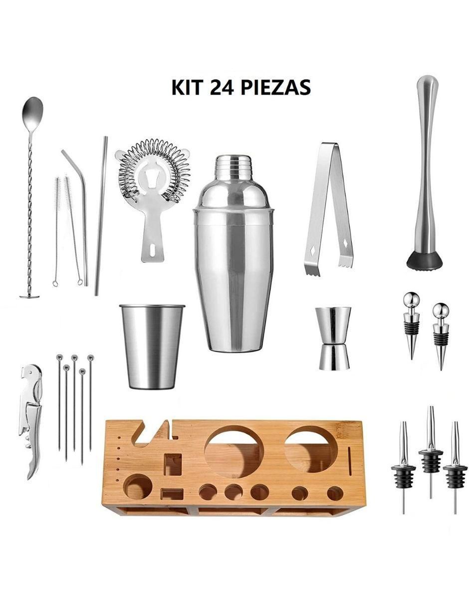 Set Coctelera de acero inoxidable