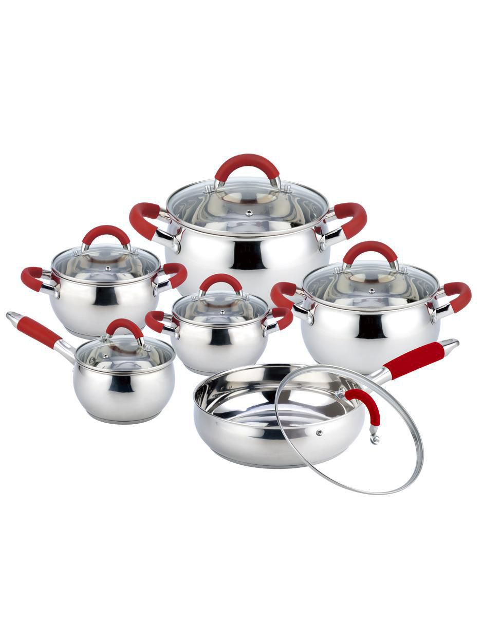 Batería de cocina de acero inoxidable antiadherente 12 piezas 1