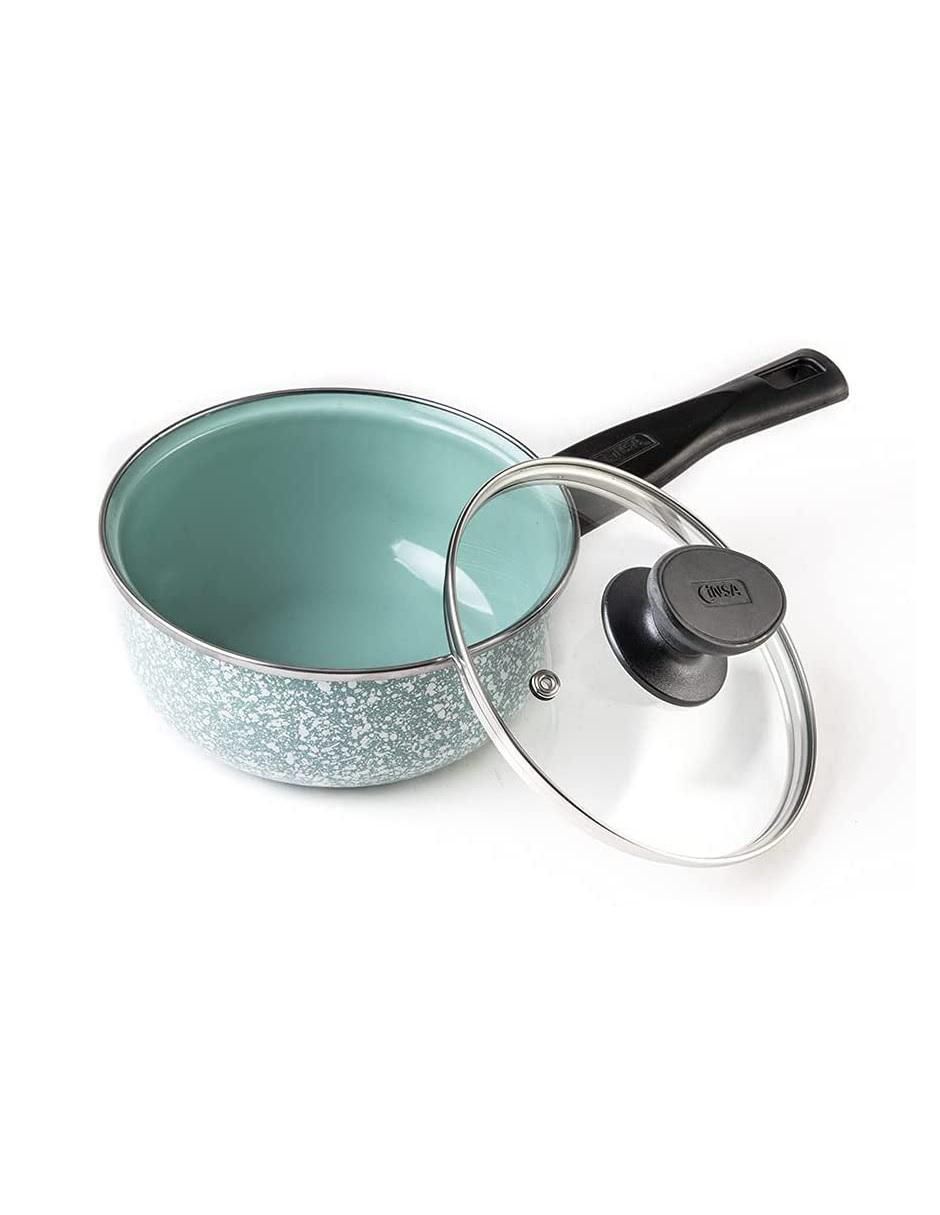 Batería de cocina Cinsa Jade de acero vitrificado antiadherente convencional 10 piezas