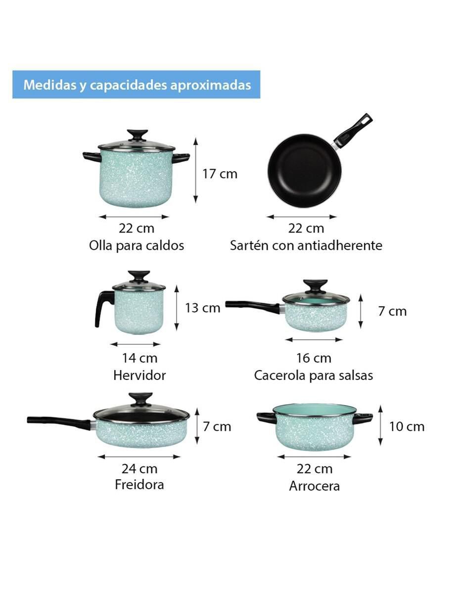 Batería de cocina Cinsa Jade de acero vitrificado antiadherente convencional 10 piezas Batería de cocina Cinsa Jade de acero vitrificado antiadherente convencional 10 piezas