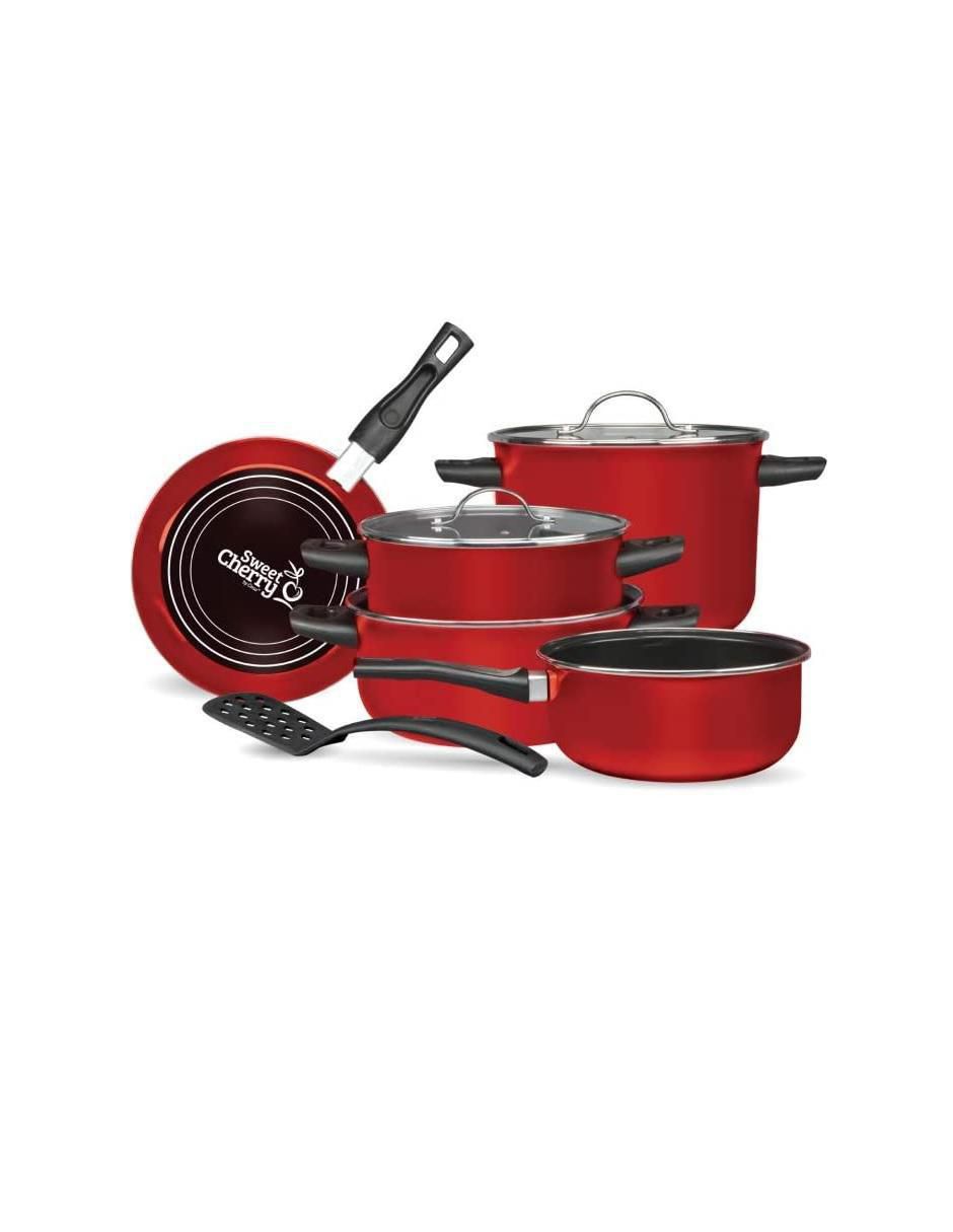 Batería de cocina Cinsa de acero vitrificado antiadherente 8 piezas