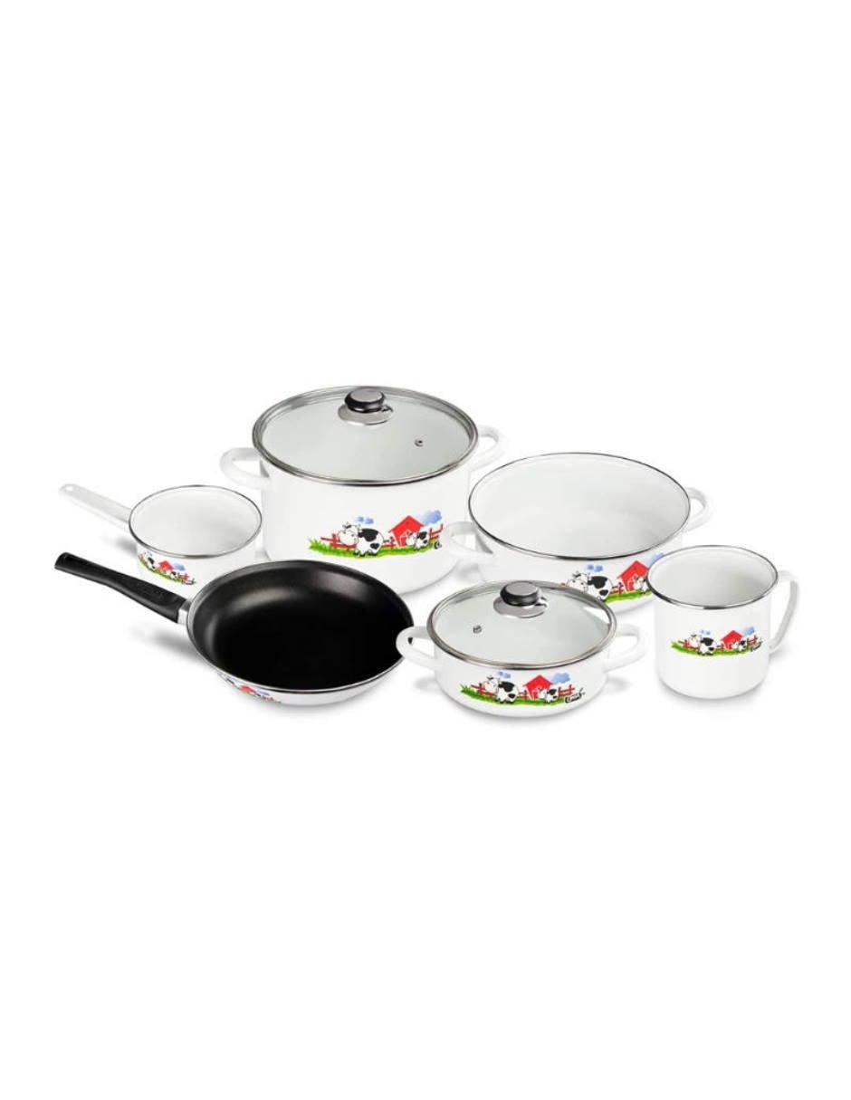 Batería de cocina Cinsa Terranova de acero vitrificado antiadherente 8 piezas