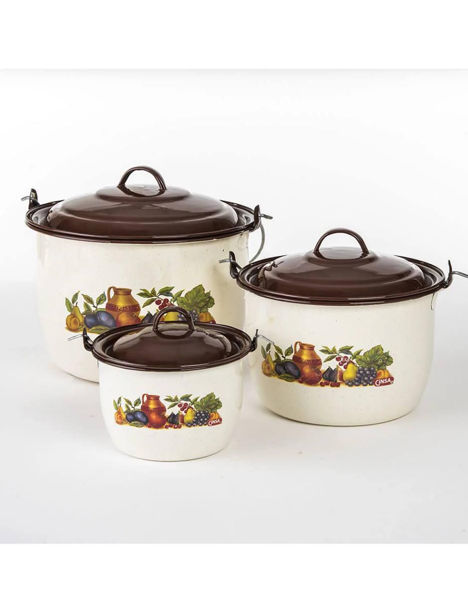 Batería de cocina Cinsa de acero vitrificado 10 piezas