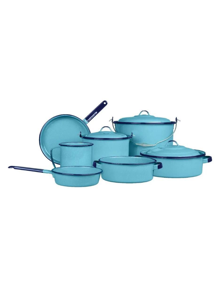 Batería de cocina Cinsa Popular de acero vitrificado 10 piezas