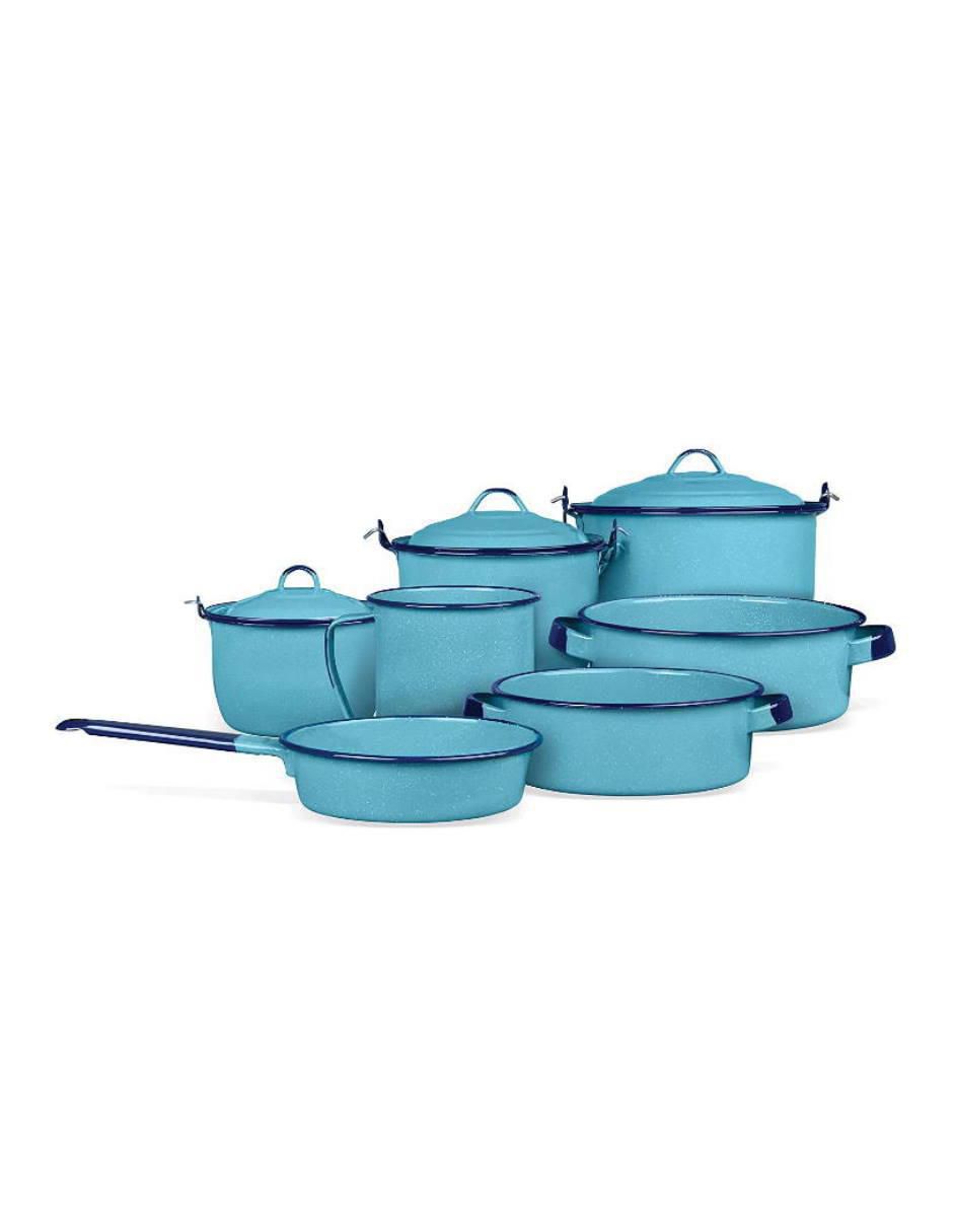 Batería de cocina Cinsa Popular de acero vitrificado 10 piezas