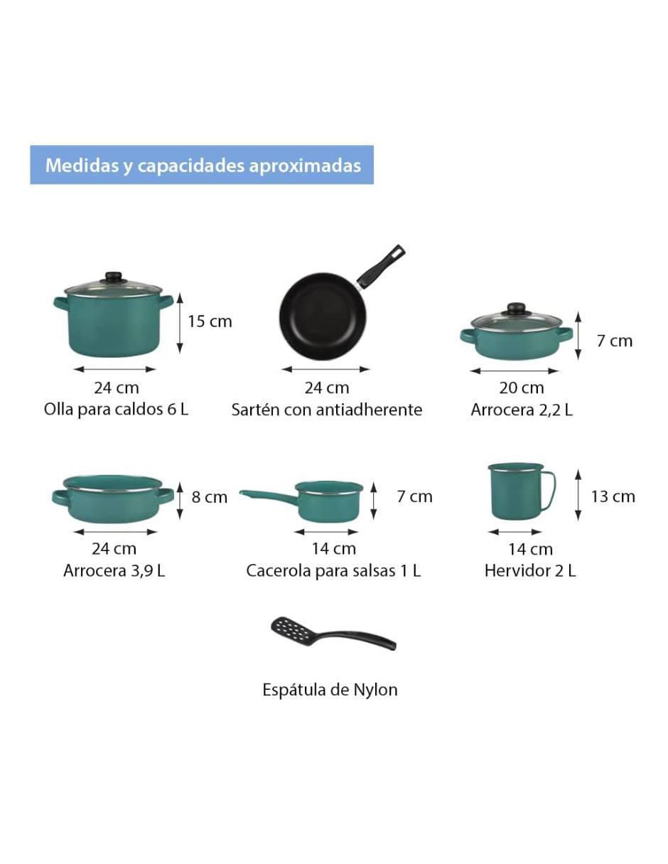 Batería de cocina Cinsa Terranova Milan de acero vitrificado 9 piezas