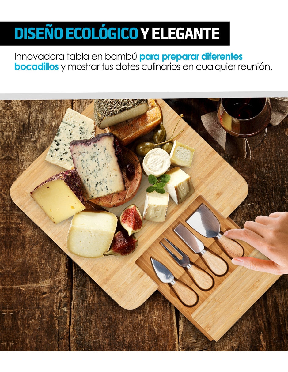 Tabla para queso de bambú 4