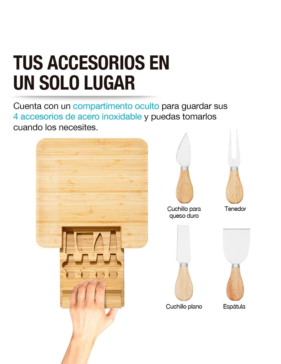 Tabla para queso de bambú 7