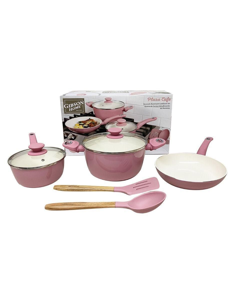 Batería de cocina Gibson Overseas GH Plaza de aluminio antiadherente cerámica 7 piezas 1