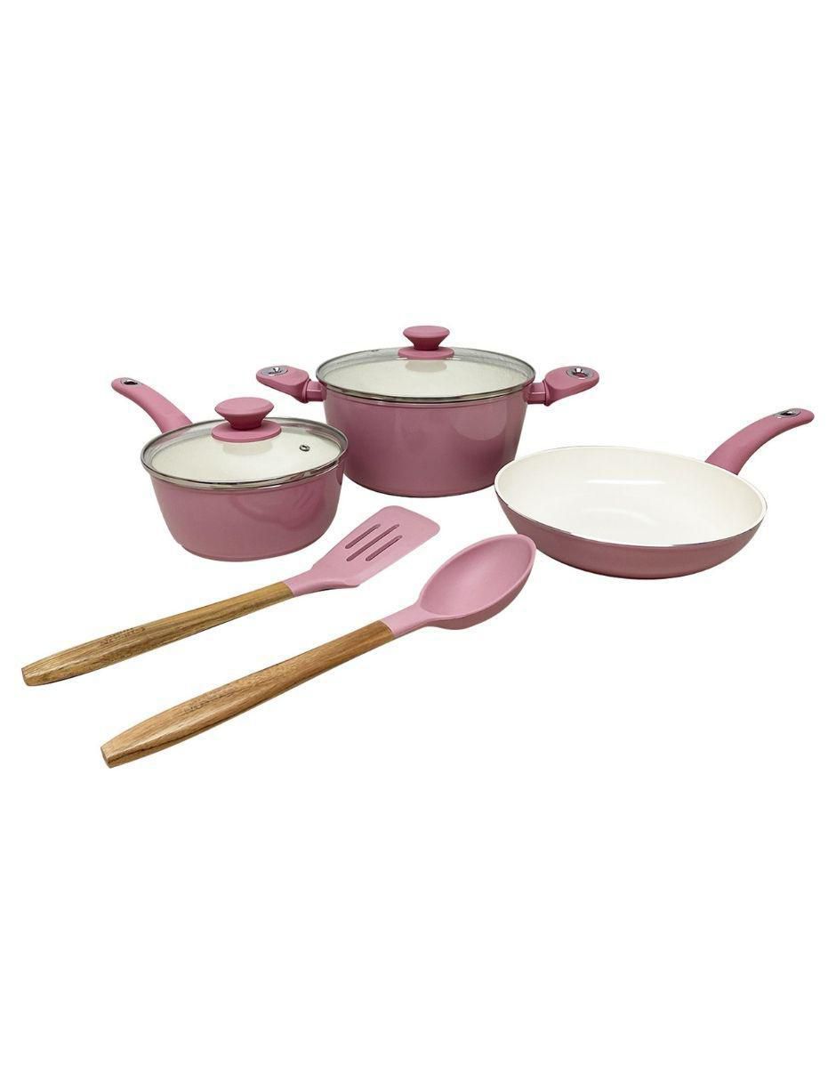 Batería de cocina Gibson Overseas GH Plaza de aluminio antiadherente cerámica 7 piezas Batería de cocina Gibson Overseas GH Plaza de aluminio antiadherente cerámica 7 piezas