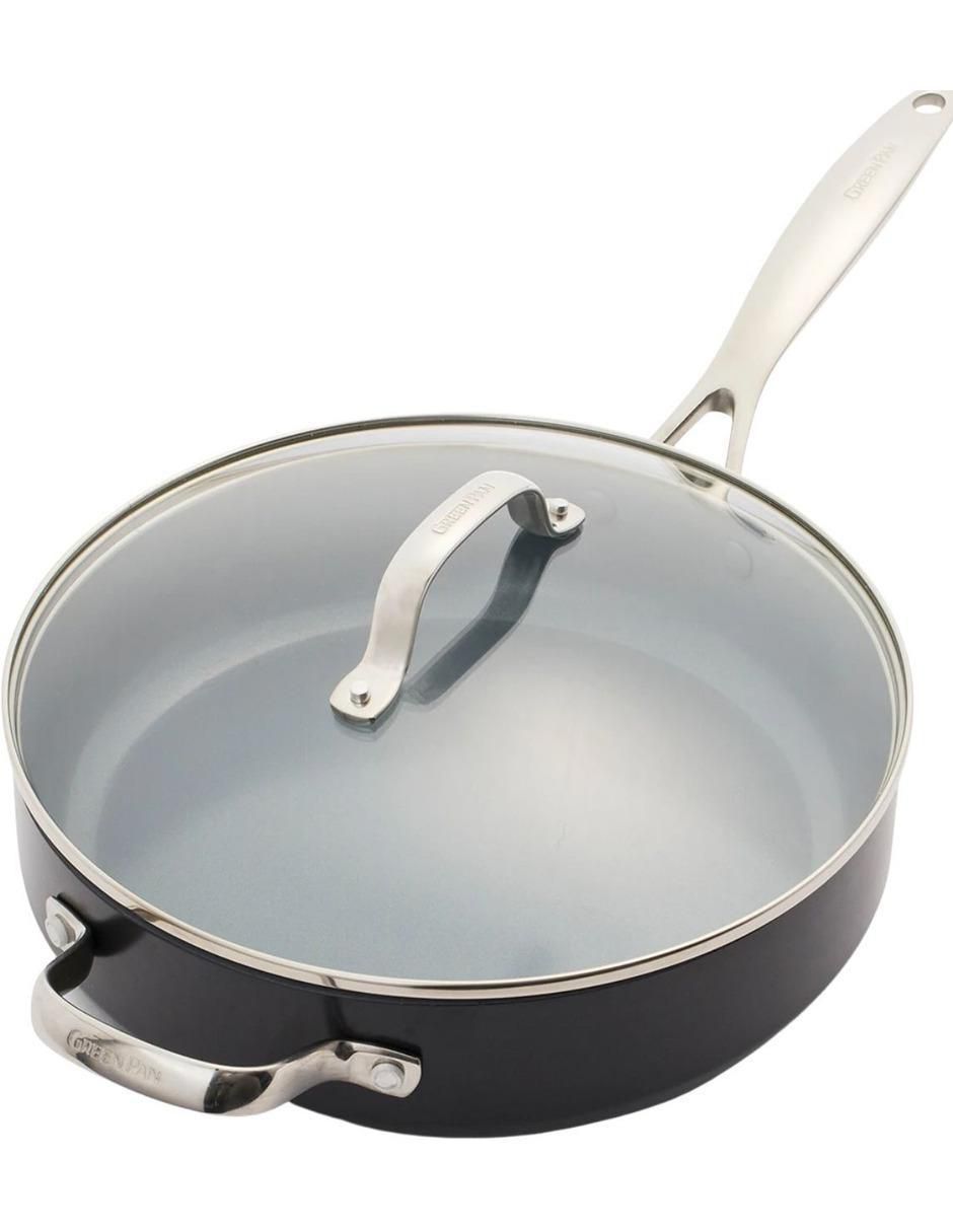 Sartén con tapa Greenpan Valencia Pro de acero inoxidable