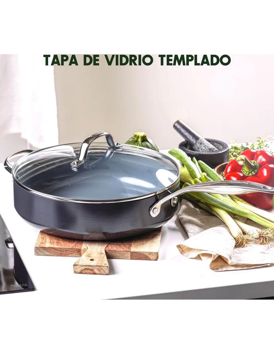 Sartén con tapa Greenpan Valencia Pro de acero inoxidable
