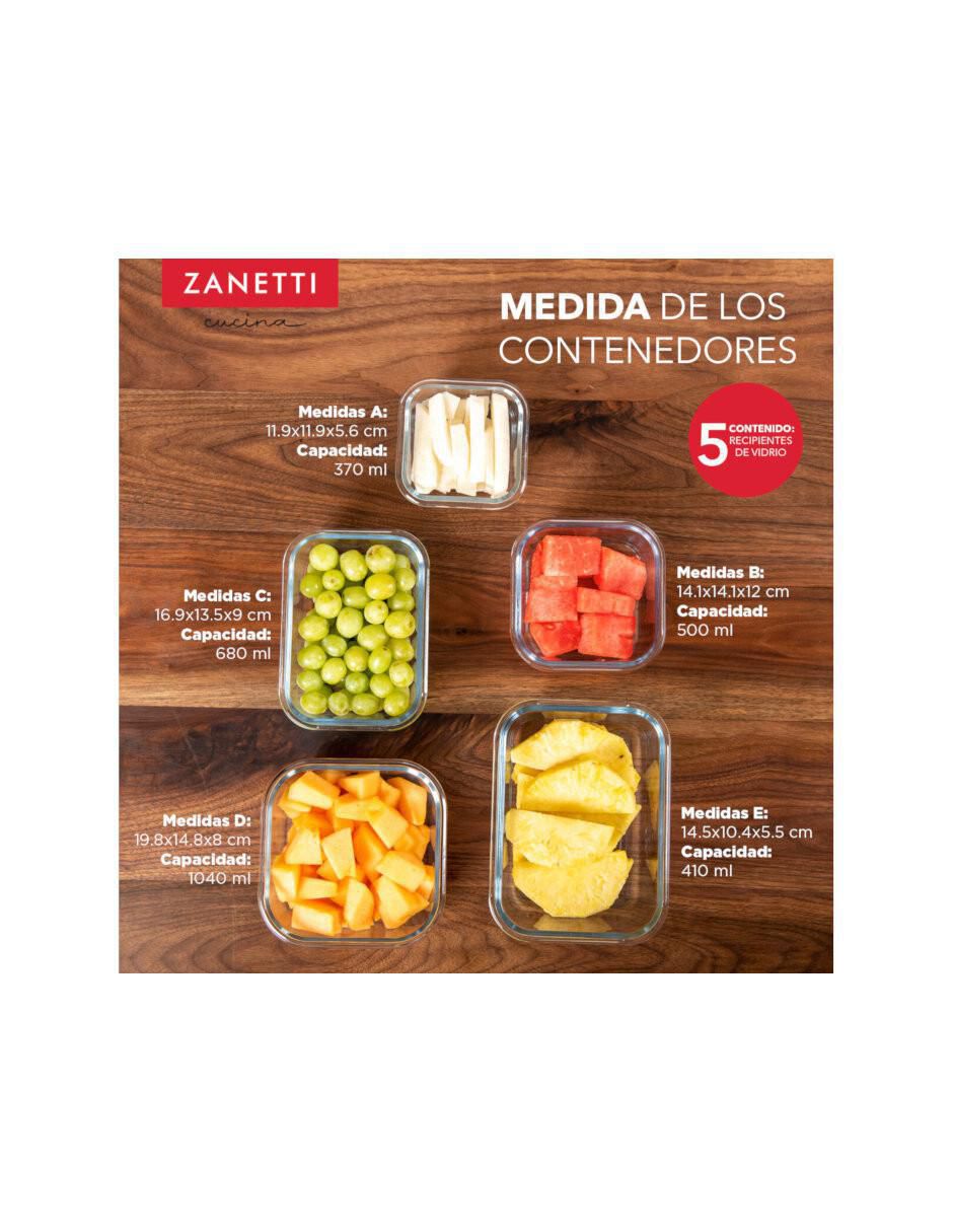 Set contenedores de vidrio 5 piezas