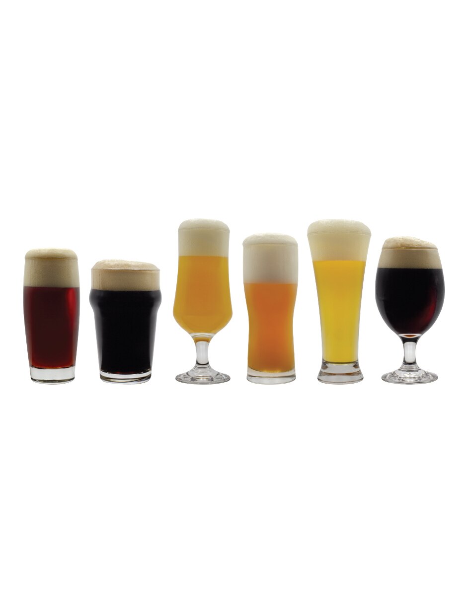 Set de vasos para cerveza de cristal con 6 piezas