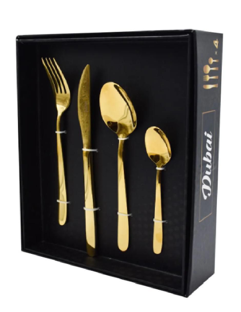 Set cubiertos dubaí de acero inoxidable 16 piezas