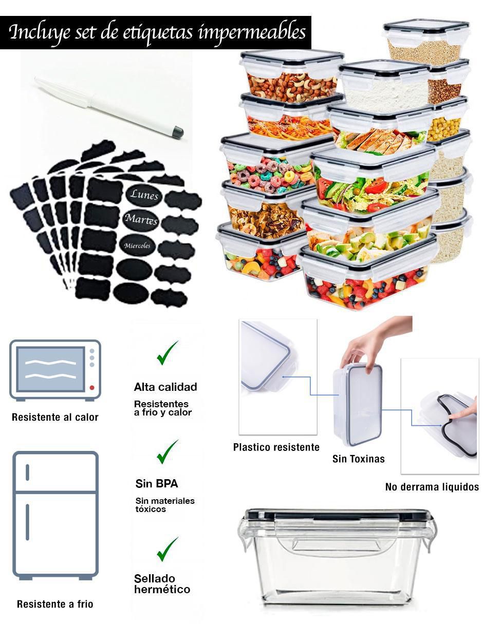 Set contenedores Brandtrendy de plástico 16 piezas