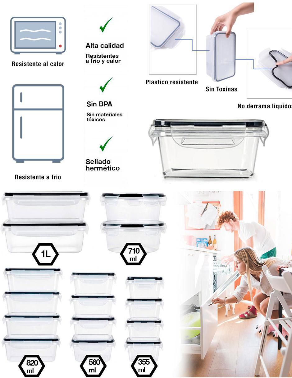 Set contenedores Brandtrendy de plástico 16 piezas