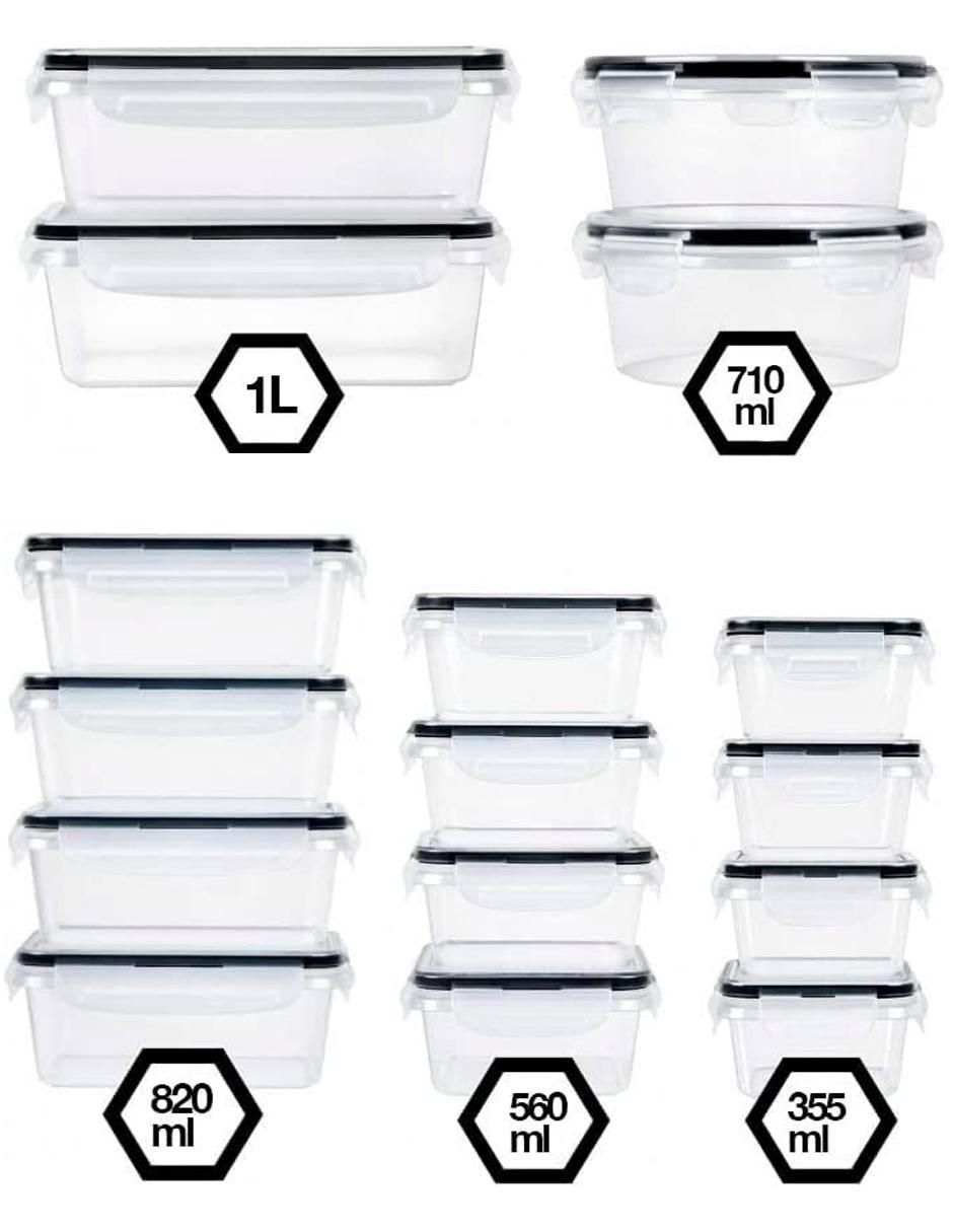 Set contenedores Brandtrendy de plástico 16 piezas Set contenedores Brandtrendy de plástico 16 piezas