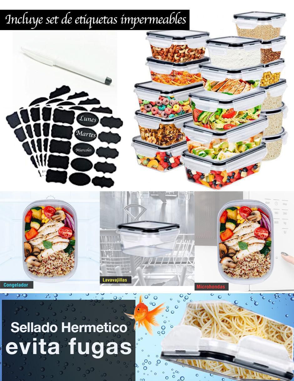 Set contenedores Brandtrendy de plástico 16 piezas