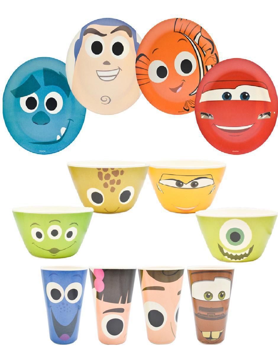 Vajilla cerrada Siglo Xxi pixar de bambú para 4 personas