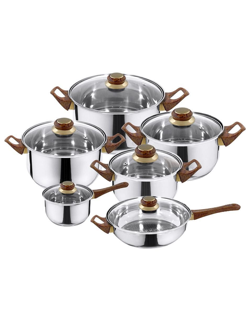Batería de cocina Aquila de acero inoxidable 12 piezas 1