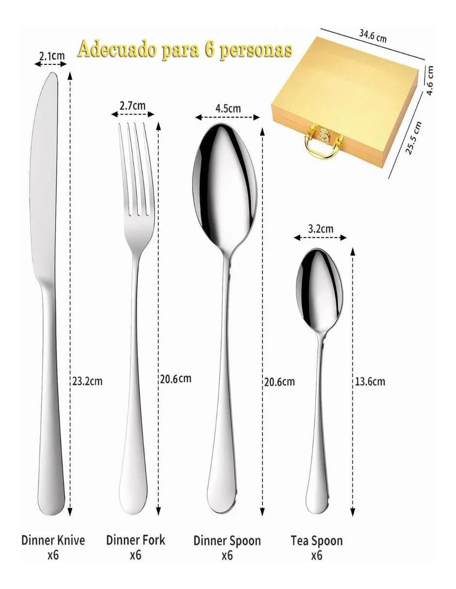Set cubiertos de acero inoxidable 24 piezas