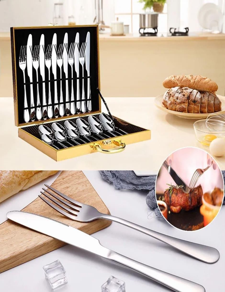 Set cubiertos de acero inoxidable 24 piezas