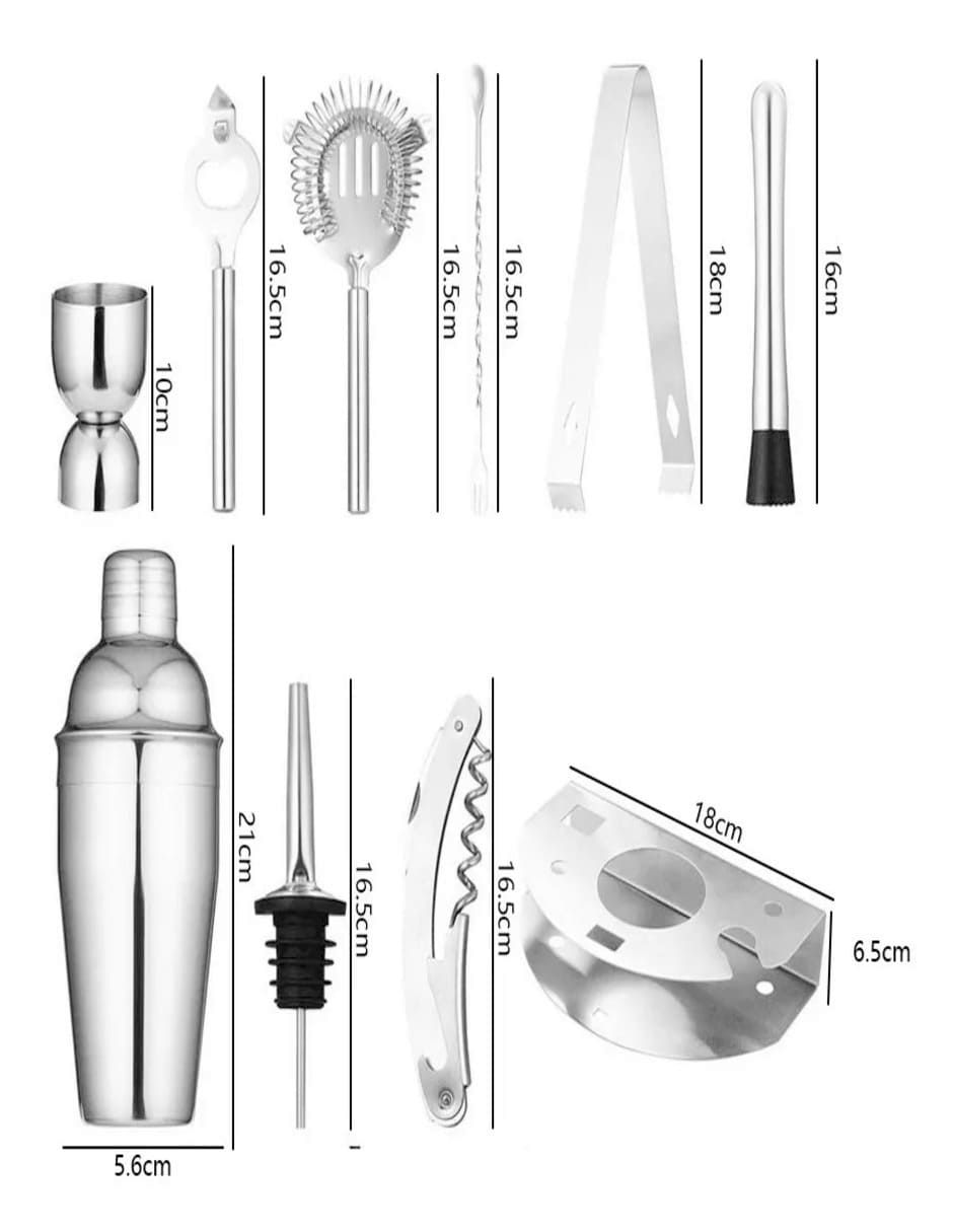 Set bar de acero inoxidable