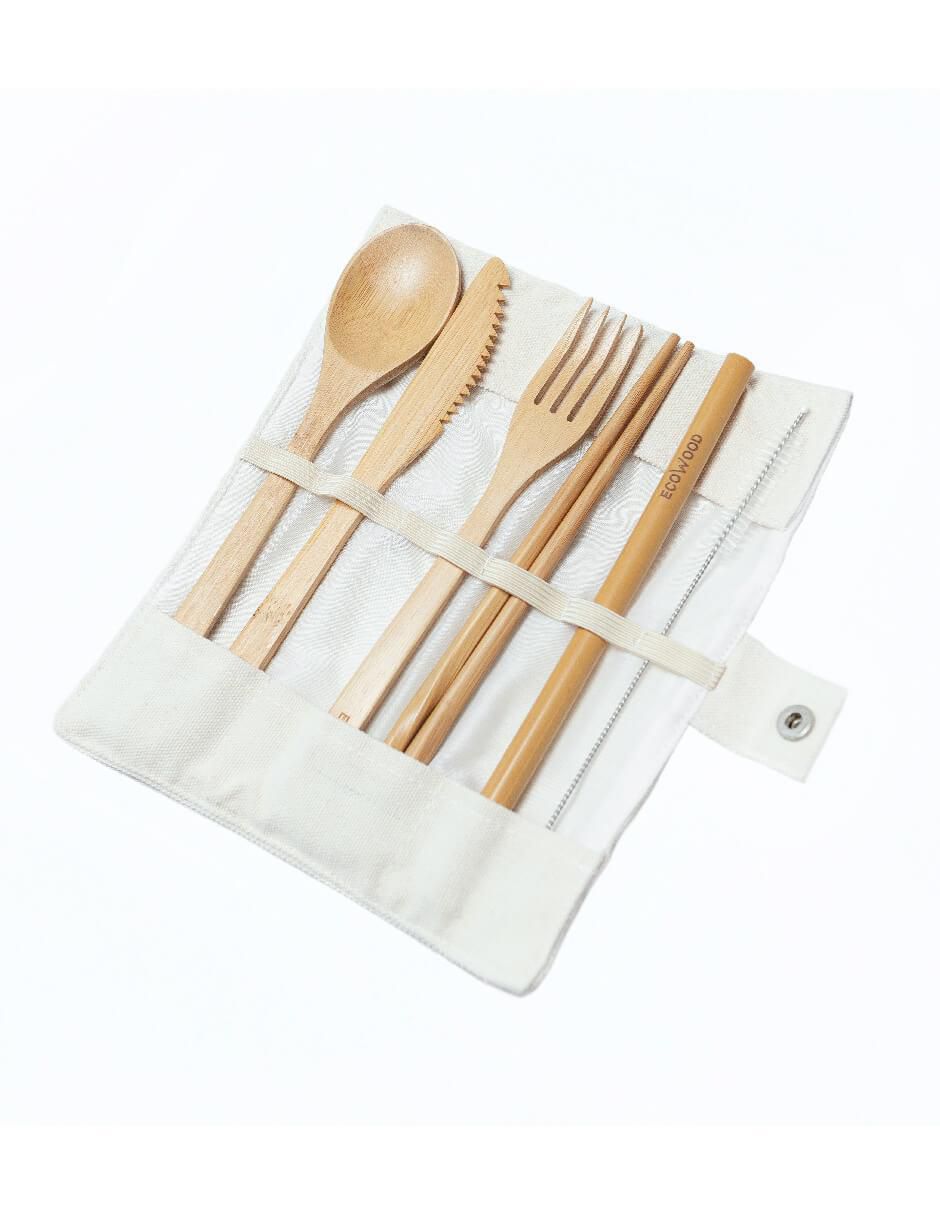 Set cubiertos de bambú 6 piezas