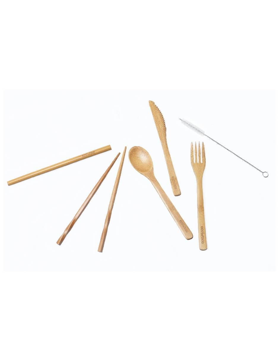 Set cubiertos de bambú 6 piezas 5