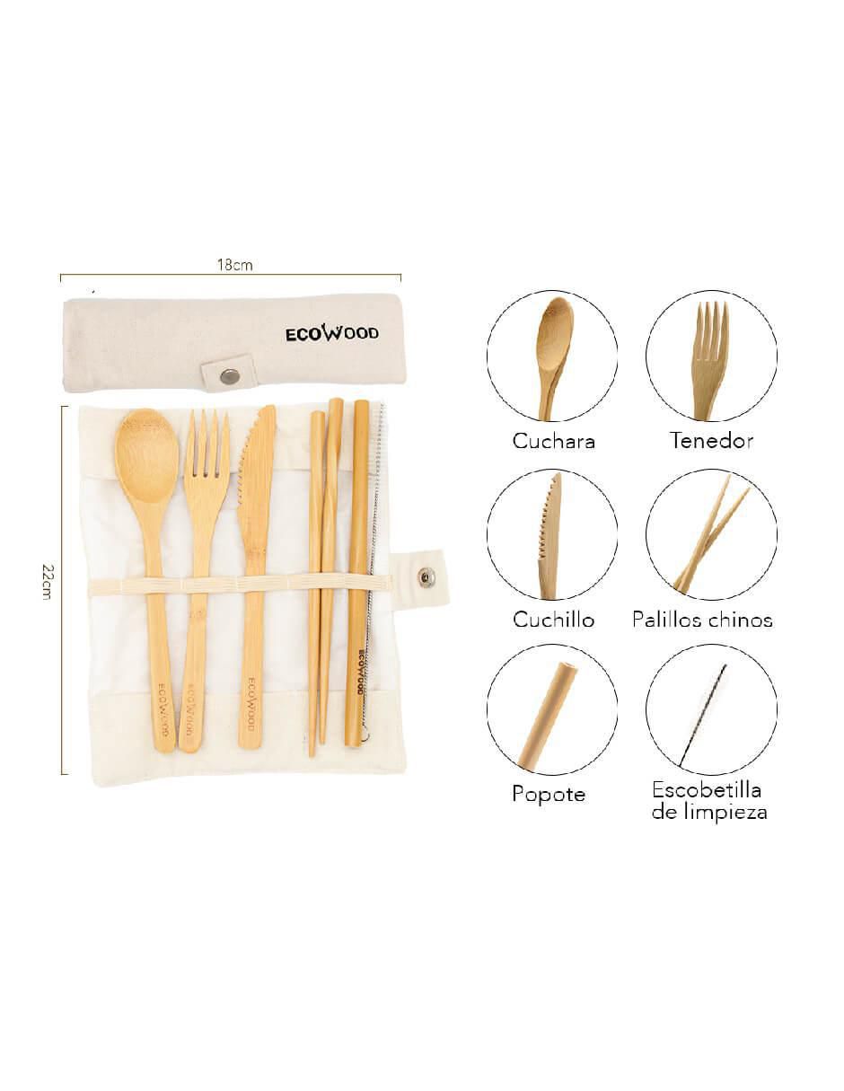 Set cubiertos de bambú 6 piezas 6
