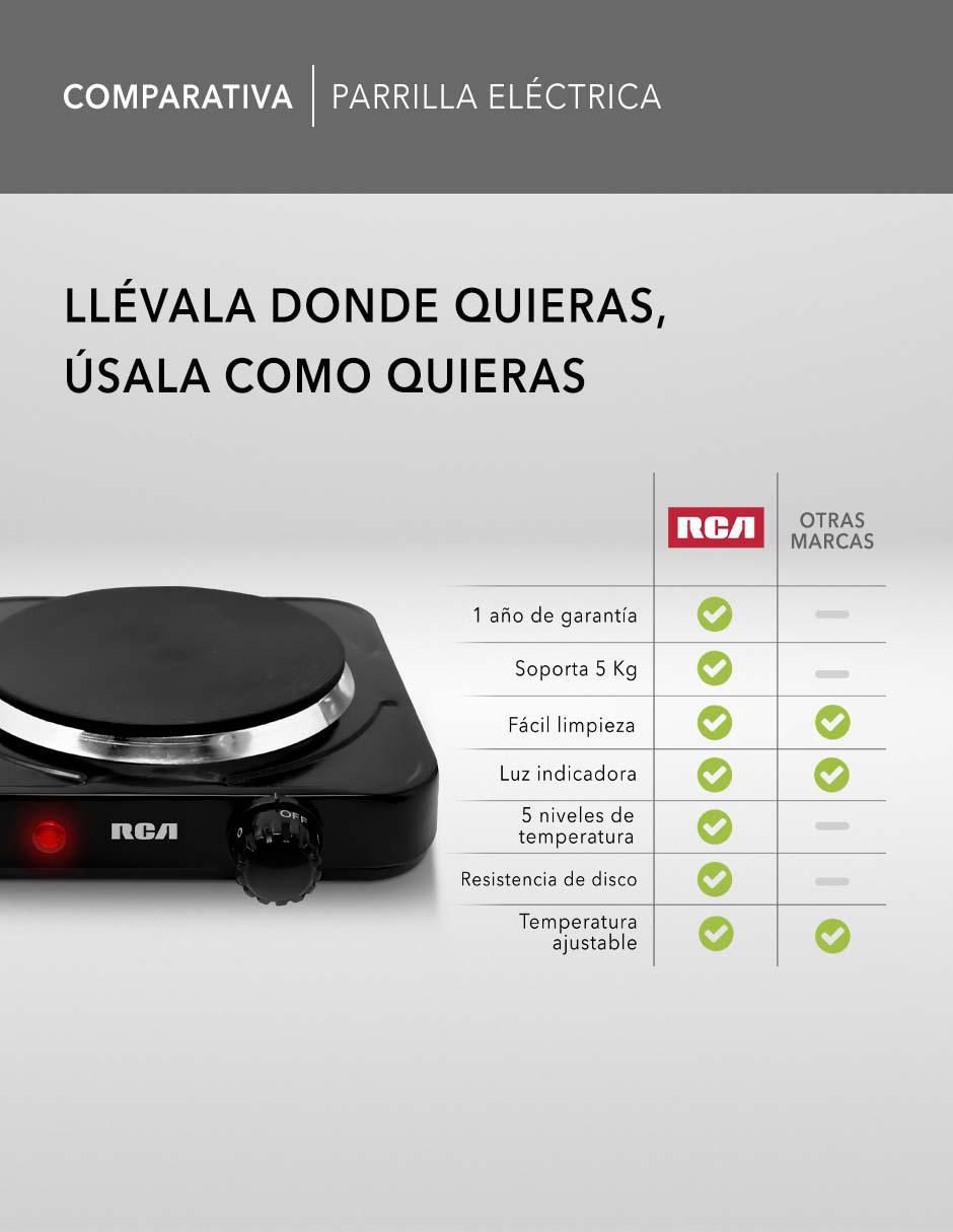 Parrilla eléctrica Rca RC1000N de acero inoxidable