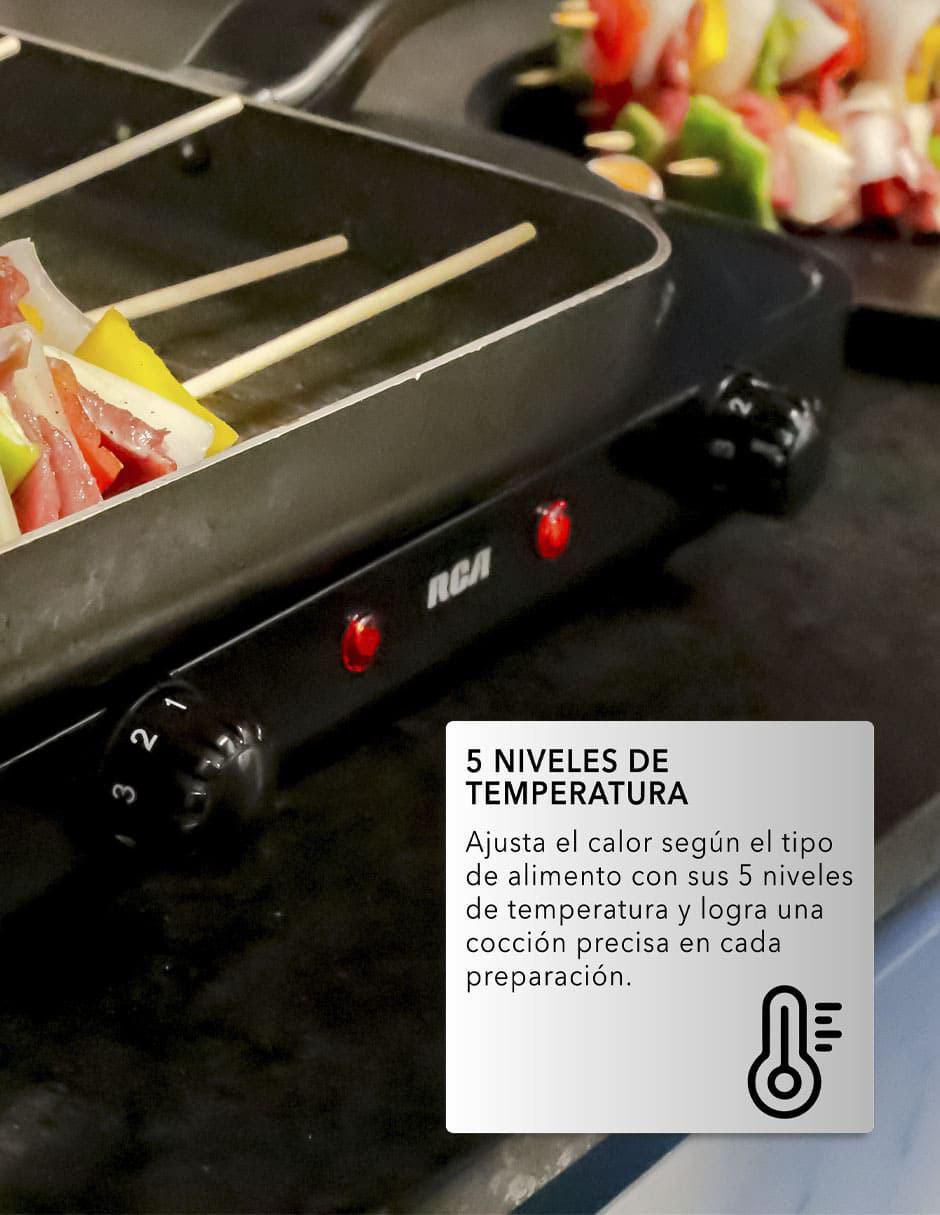 Parrilla eléctrica Rca RC2000N de acero inoxidable